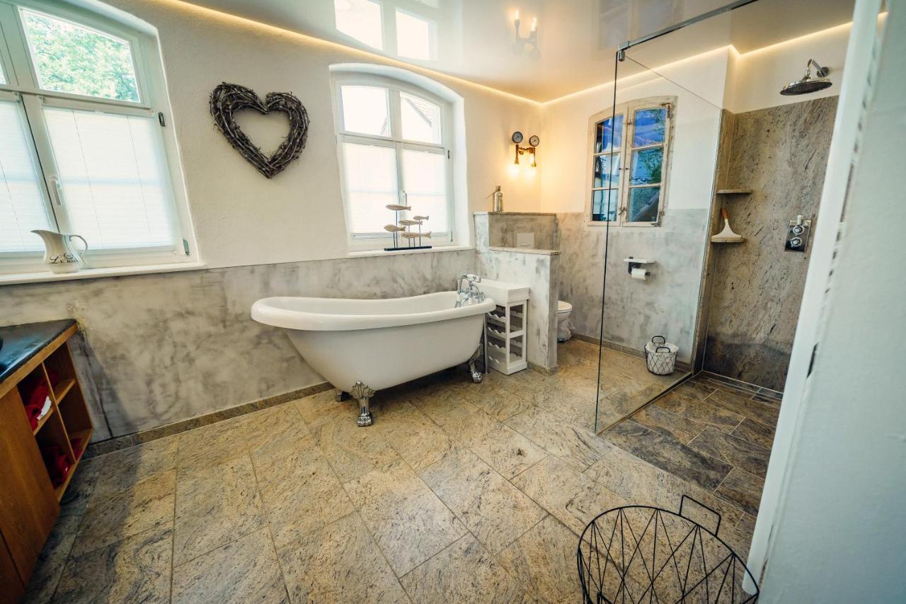 Alte Schmiede Mit Sauna, Pool Und Whirpool Im Aussenbereich Schoenstes Ferienhaus Der Lausitz Elsterheide Exteriér fotografie