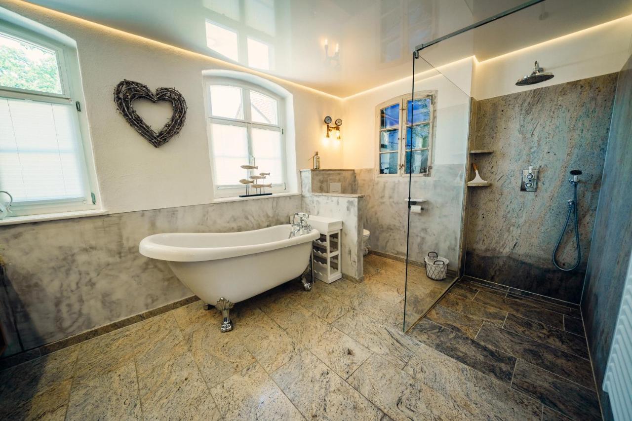 Alte Schmiede Mit Sauna, Pool Und Whirpool Im Aussenbereich Schoenstes Ferienhaus Der Lausitz Elsterheide Exteriér fotografie